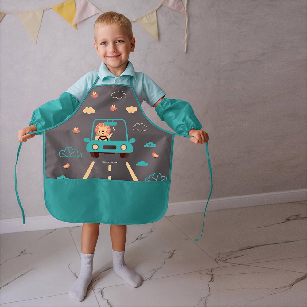 Фартук завязки 49х39 Львенок (серый)