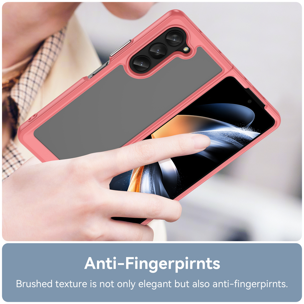Двухкомпонентный чехол с усиленным рамками красного цвета для Samsung Galaxy Z Fold5, мягкий отклик кнопок