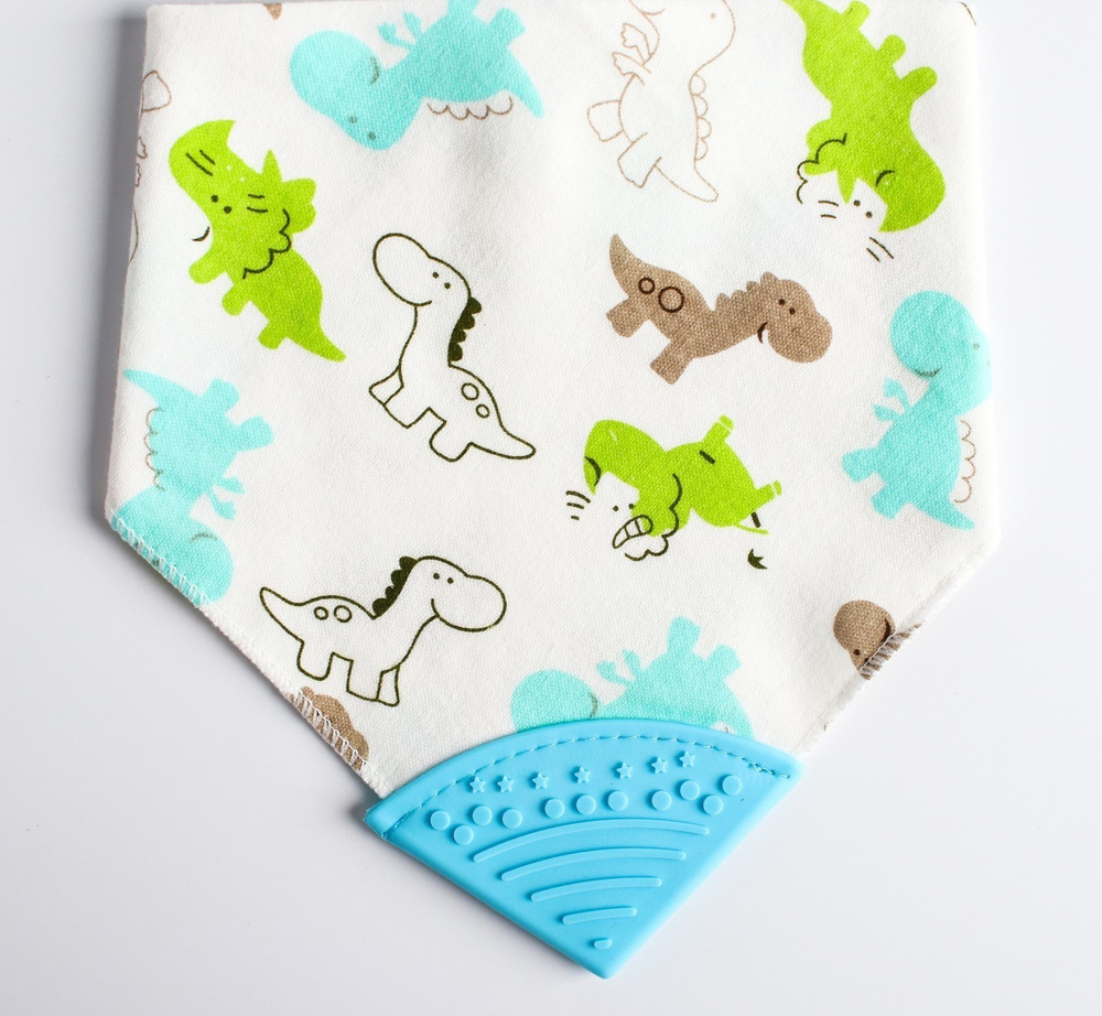 4405121 Нагрудник с прорезывателем, цвет голубой МИКС