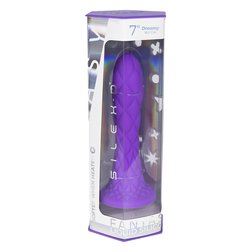 Сиреневый фаллоимитатор 18,5см с присоской SilexD Fantasy Collection Dreamy 7" Liquid Silicone Purple