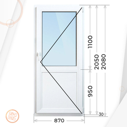 Дверь из ПВХ 2050 х 870