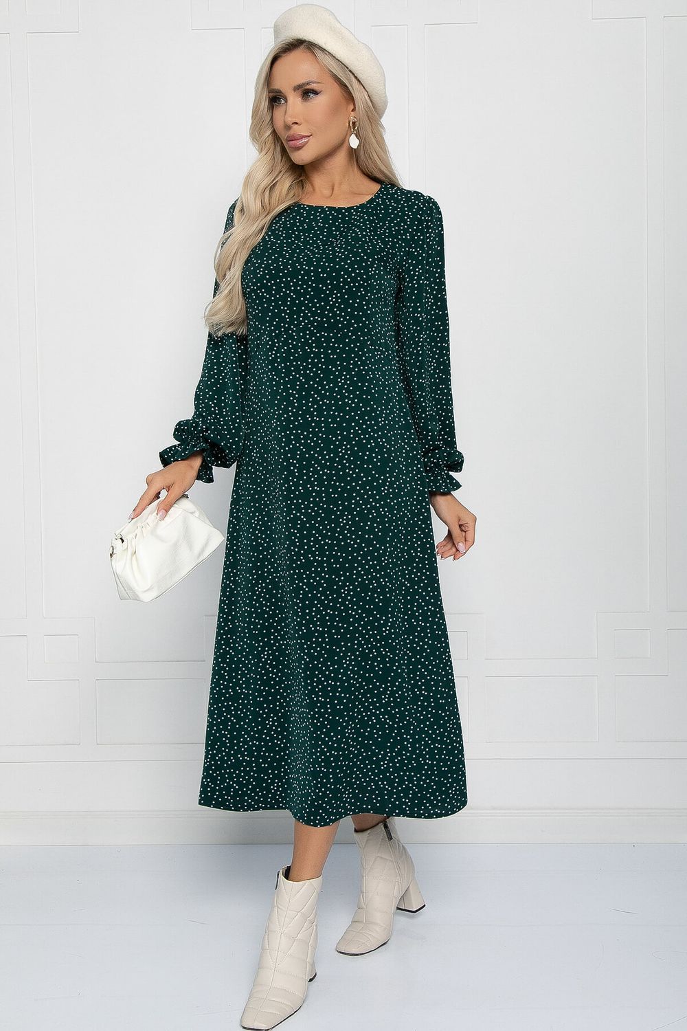 Платье Осенний разговор (темно-зеленое) П11168 LT Collection