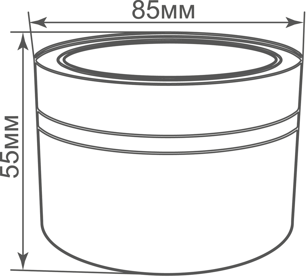 Светильник накладной,  GX53,  D85xH55мм,  IP20,  белый,  без лампы