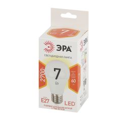 Лампочка светодиодная ЭРА STD LED A60-7W-827-E27 E27 / Е27 7Вт груша теплый белый свет