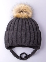 Шапка детская зимняя вязаная с помпоном