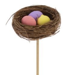 GAEM Изделие декоративное (вставка) "Гнездо пасхальное" (блок 12 шт) (6*2), L6 W6 H25 см, 3в.