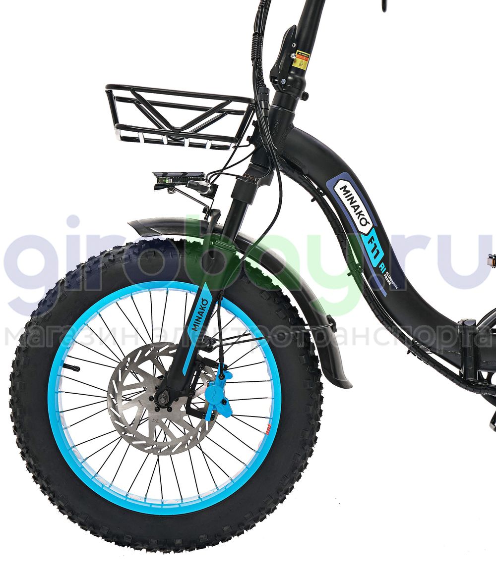 Электровелосипед Minako F10 Pro (48V/20Ah) - Синий обод фото №4