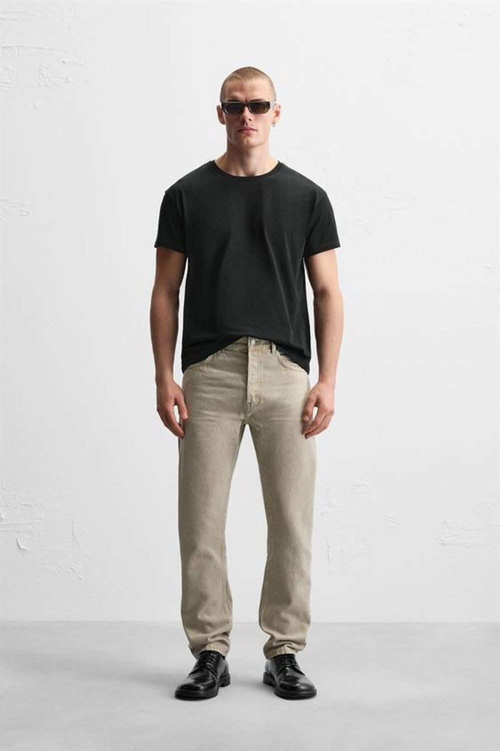 ZARA ДЖИНСЫ REGULAR FIT, БЕЖЕВЫЙ