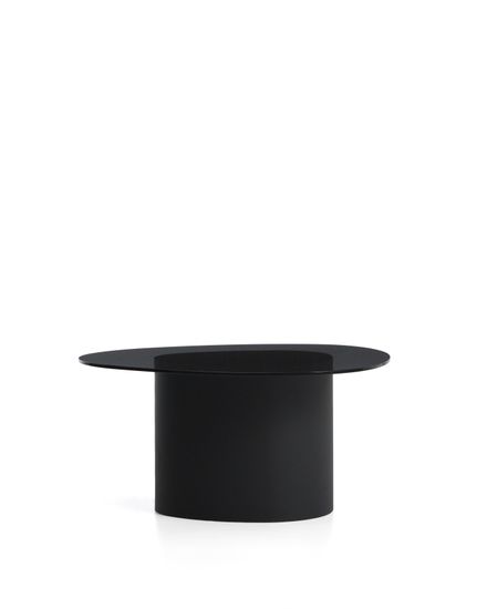 Приставной столик Olir из черной стали и закаленного стекла, 82 x 74 см