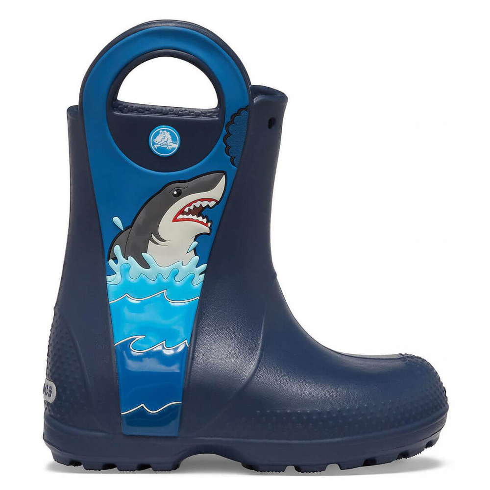 Детские сапоги Crocs Boys' Fun Lab Shark Patch Rain Boot