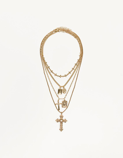 BERSHKA Набор из 4 подвесных ожерелий, золотой