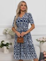 Платье с пуговицами Антонелла (сине-белое) П15620-45М LT Collection