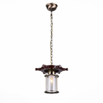 SL150.303.01 Светильник подвесной ST-Luce Бронза, Коричневый/Прозрачный с эфектом трещин E27 1*40W VOLANTINO