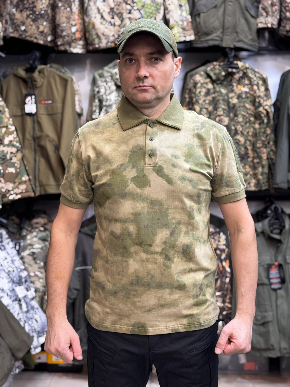 Футболка лес с воротом 4