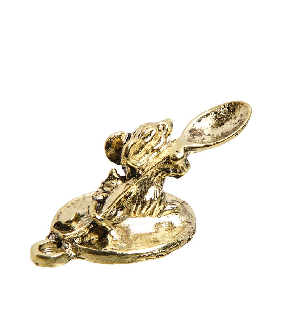 AM-3320 Фигурка кошельковая «Мышка с ложкой» (латунь)