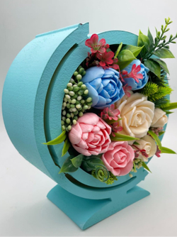 Букет «Глобус бирюза, медиум»