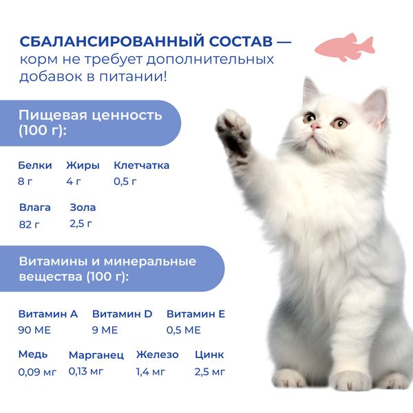 Пауч Jarvi для кошек для красивой шерсти и здоровой кожи, лосось, кусочки в желе