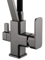 Смеситель для кухни с гибким изливом и подключением фильтра WONZON & WOGHAND, Темный графит (WW-88458013-BGM)