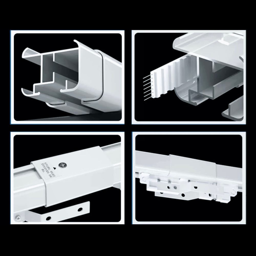 Электрический карниз для штор с регулировкой длины, алюминиевый, потолочный, с пультом