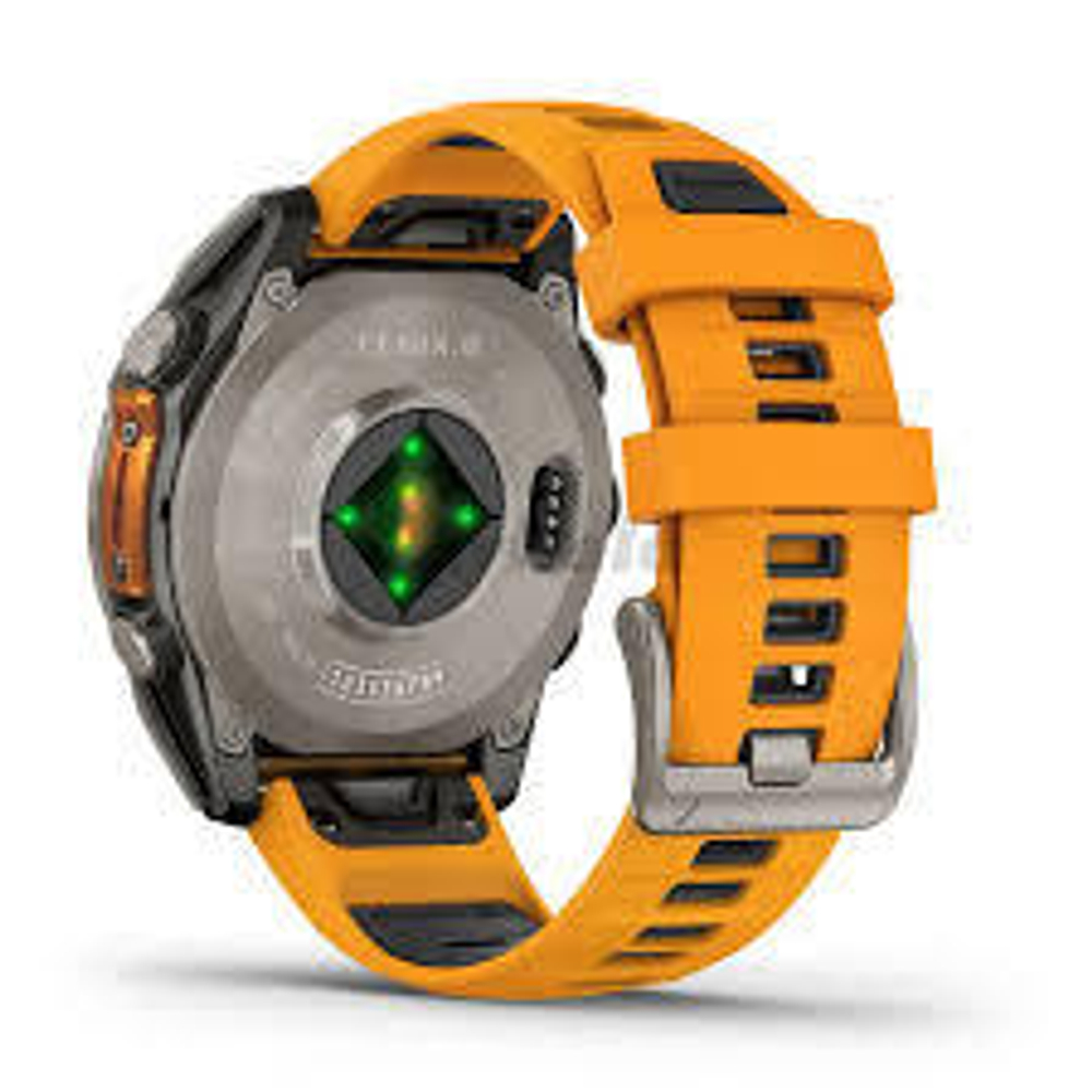Смарт-часы Garmin Fenix 8 Amoled 47 мм Sapphire Titanium, оранжевый браслет, 010-02904-11