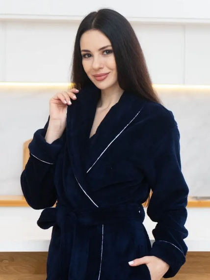 Халат женский без капюшона HELEN Синий