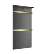 Полотенцесушитель электрический с каменной плитой Серый мрамор WONZON & WOGHAND STUTTGART, Брашированное золото (WW-A504G-BG)