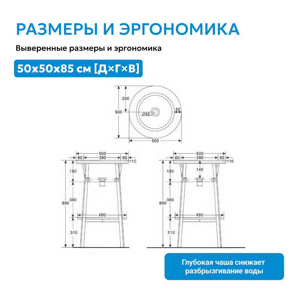 Консоль с керамической раковиной ABBER Bequem AC2130MB черный матовый
