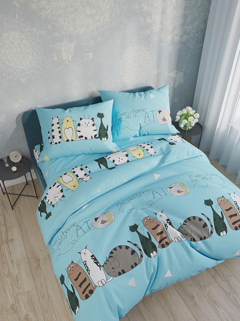 Простынь на резинке Simple House "Кити (полисатин)" 120х200 см