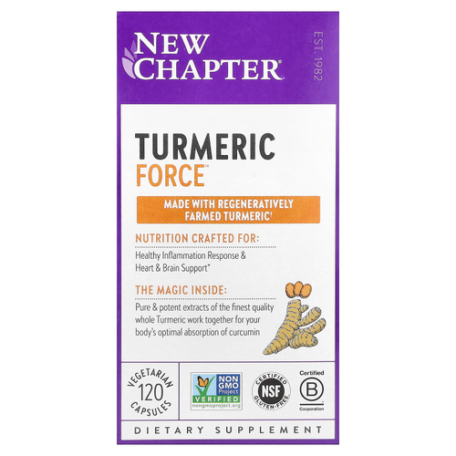 New Chapter, Turmeric Force, 120 вегетарианских капсул