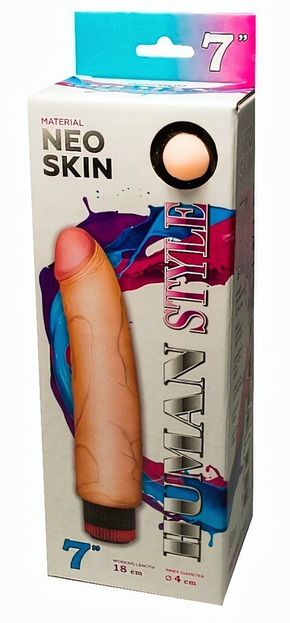 Вибратор NeoSkin Human Style с изгибом (18 см) (Цвет: телесный)