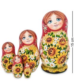 Народные промыслы МР-16/35-A Матрешка 5м «Мария с подсолнухами» бол.
