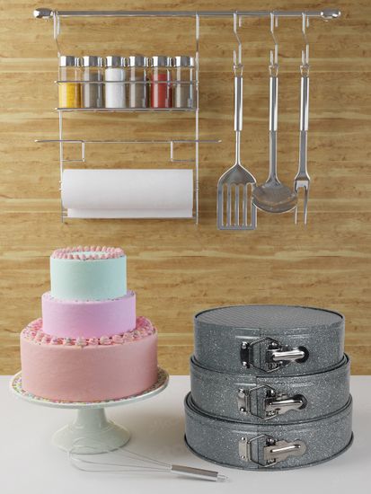 Набор разъемных форм для выпечки 3 шт. Kamille KM-6031 (d24/26/28х6,5 см) из углеродистой стали