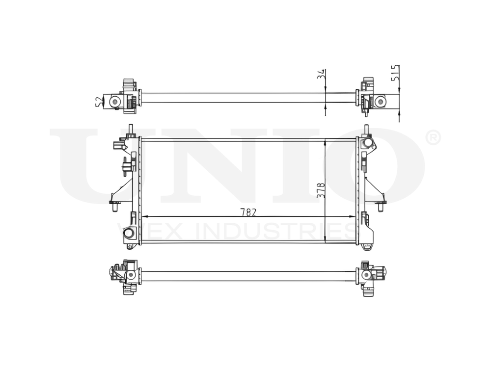Радиатор охлаждения двигателя UNIO RAD-10075