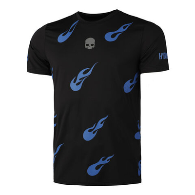 Мужское теннисное поло Hydrogen Tech Flames T-Shirt Men - Black, Blue