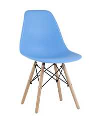 Eames Style DSW голубой пластик, стальной каркас, натуральный массив бука