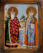 "Икона.Святые равноапостольные Ольга и  Владимир"-L-111  вышивка