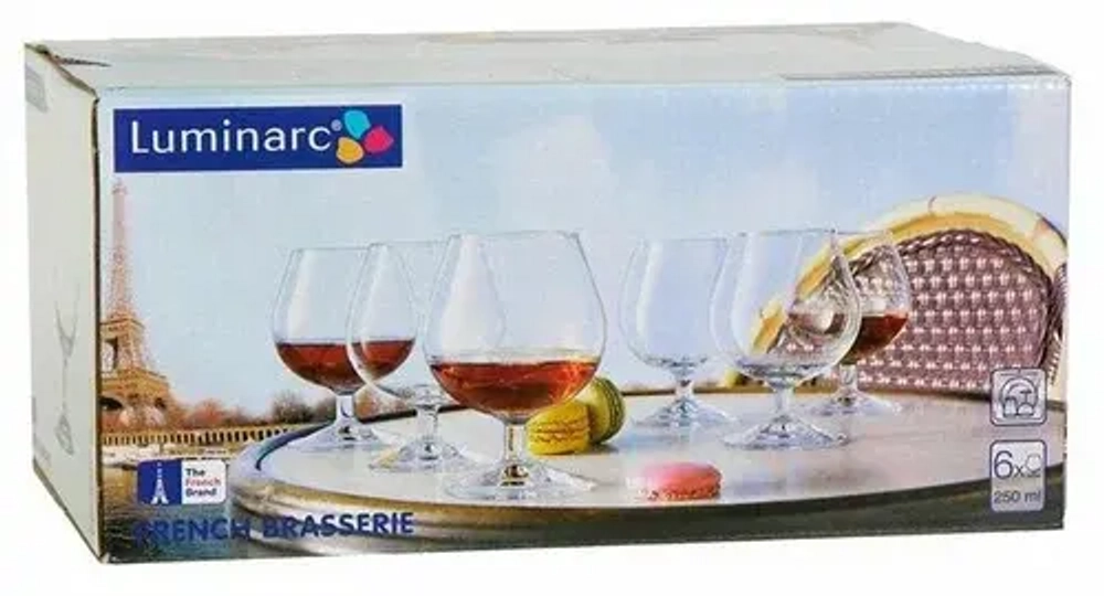 Набор бокалов для коньяка 6 шт 250 мл Luminarc French Brasserie J0010
