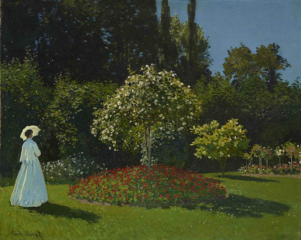 "Дама в саду", Моне, Клод, картина (репродукция), Настене.рф