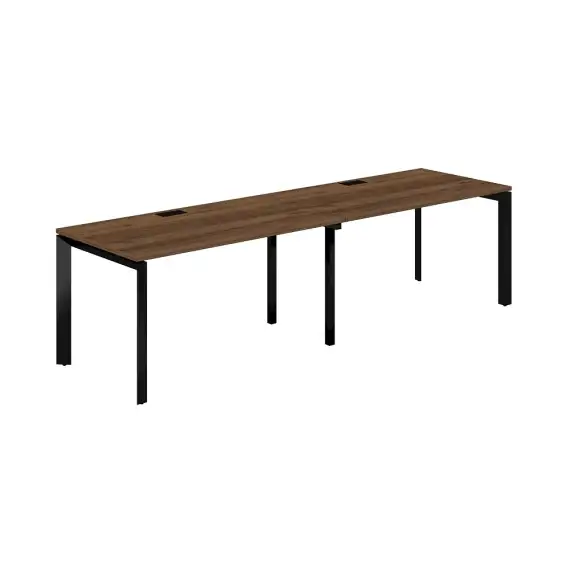 PR.226.DM.P59.BL / Рабочая станция s-b-s 2800х800х750 / профиль: 59х59 черный; столешница: дуб модена