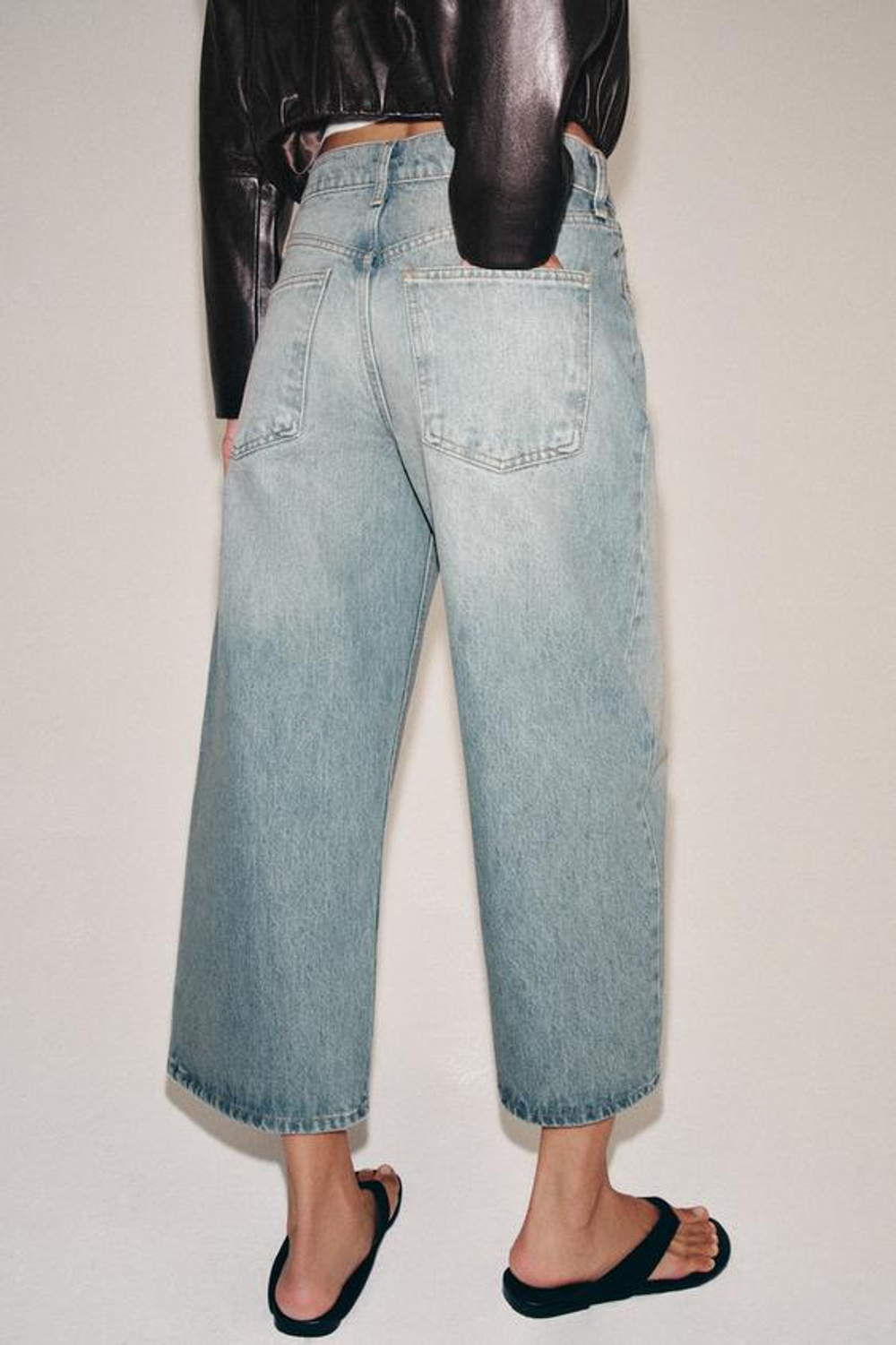 ZARA ДЖИНСЫ ZW CULOTTE СО СРЕДНЕЙ ПОСАДКОЙ, ГОЛУБОЙ