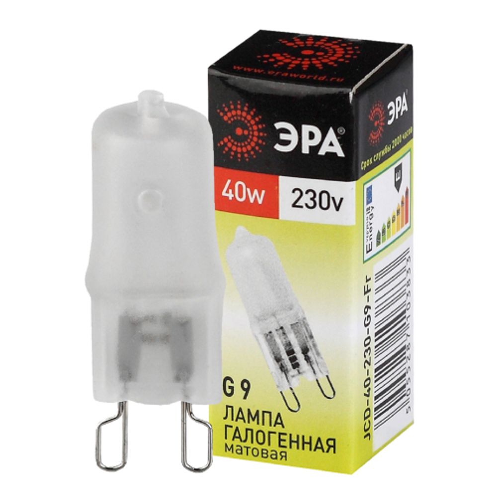 Лампа галогенная ЭРА G9-JCD-40-230V-FR G9 40Вт капсула матовая теплый белый свет | Лампы галогенные Капсульные (G4, G9)