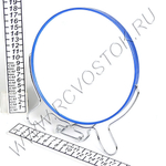 Зеркало настольное в металлической оправе «Практика» круг, подвесное, двухстороннее, с увеличением d-17см