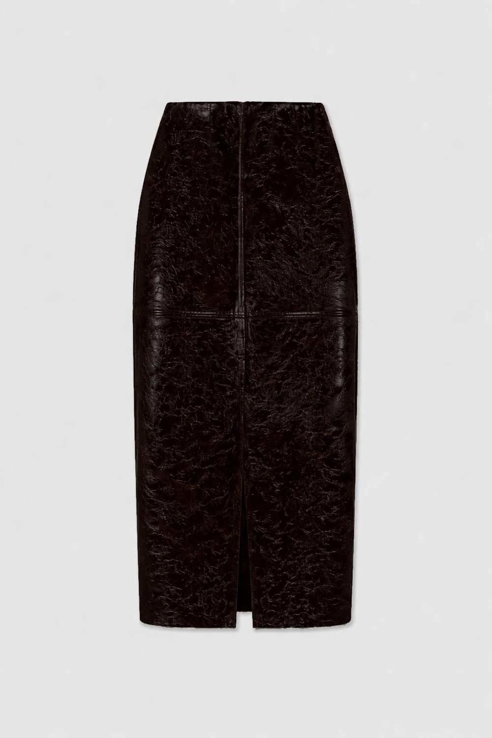 Кожаная юбка шоколадного цвета