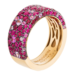 Кольцо с Рубинами, Розовыми и Фиолетовыми Сапфирами, R0256-0/44