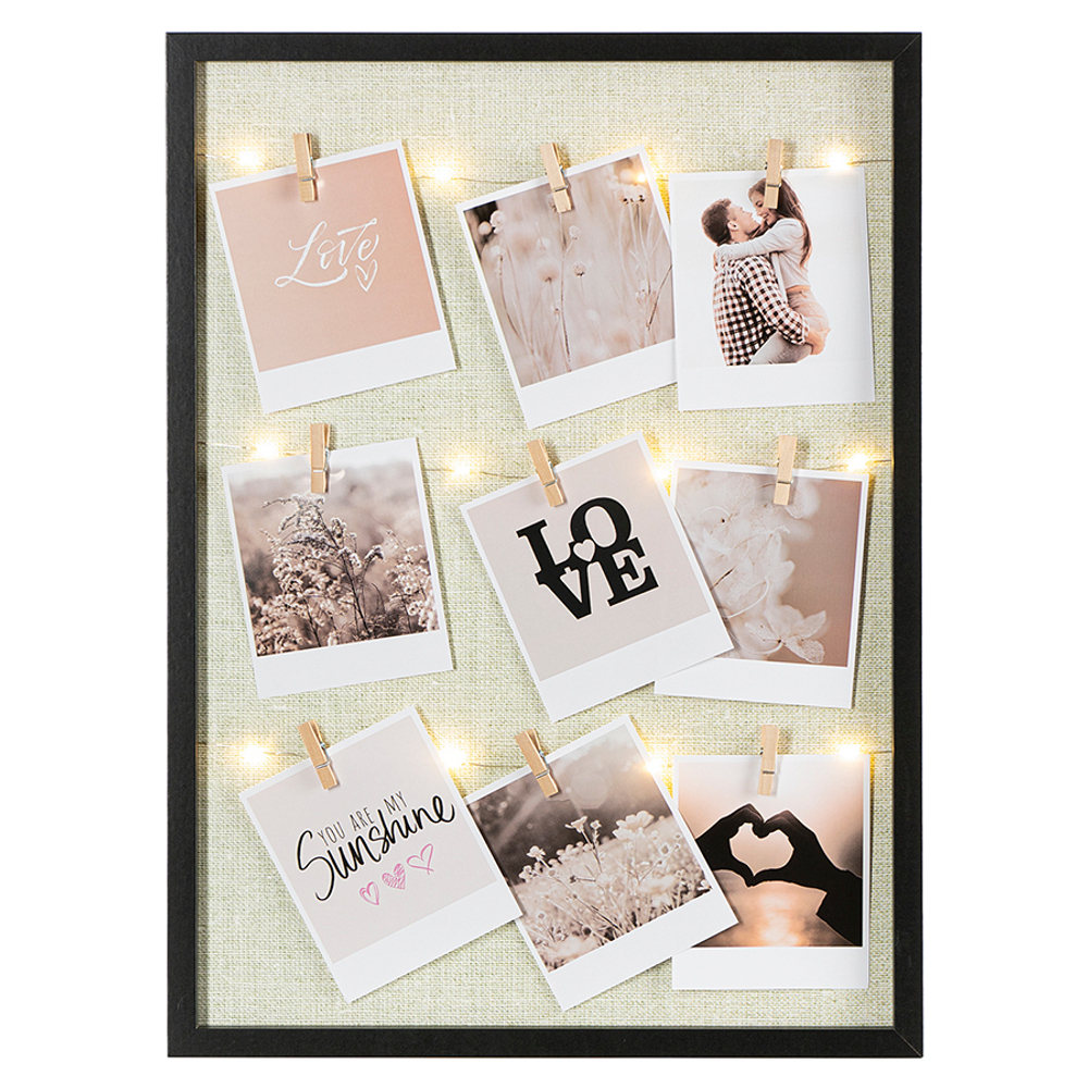 Рамка для фотографий с подсветкой everyday, 38х52 см, белая/черная