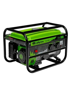Генератор бензиновый СИБРТЕХ БС-3500, 3.2 кВт, 210 см3, 230 В, 15 л объем топливного бака, ручной стартер и блок AVR, 2 розетки, 94544
