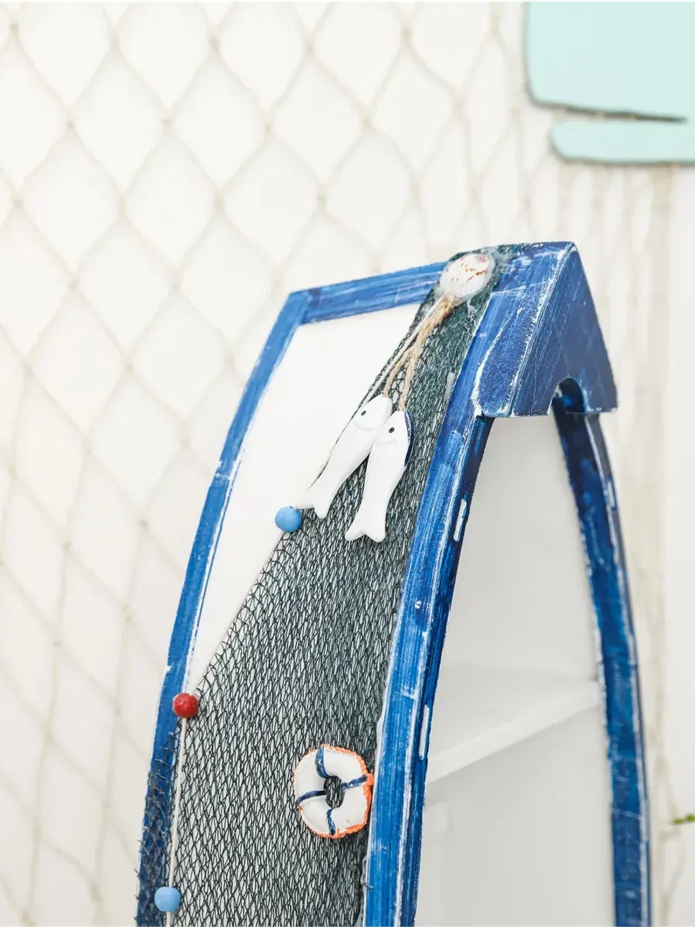 Полка напольная в морском стиле большая 114 см