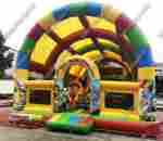 Надувной батут "Страна Сафария" с крышей и высокими горками 13*7*6 м