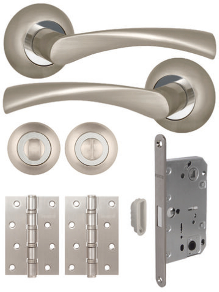 Ручка дверная с магнитной защелкой фиксатором и петлями