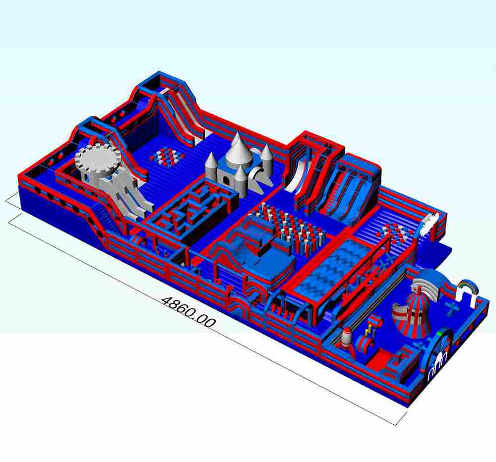Коммерческий надувной парк «Космоленд», 48,6*23,7*7,5 м